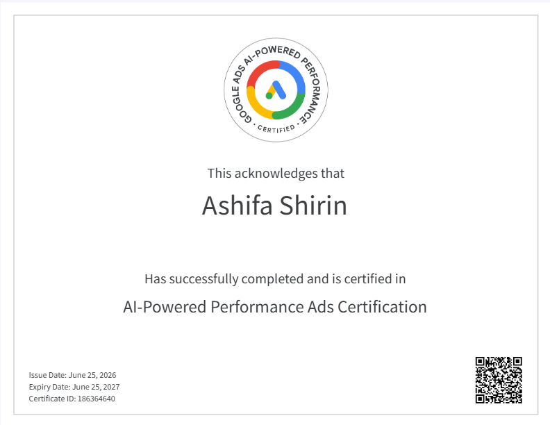 Google ads AI powered performance certificate