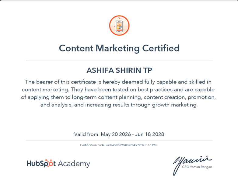 content marketing certificate